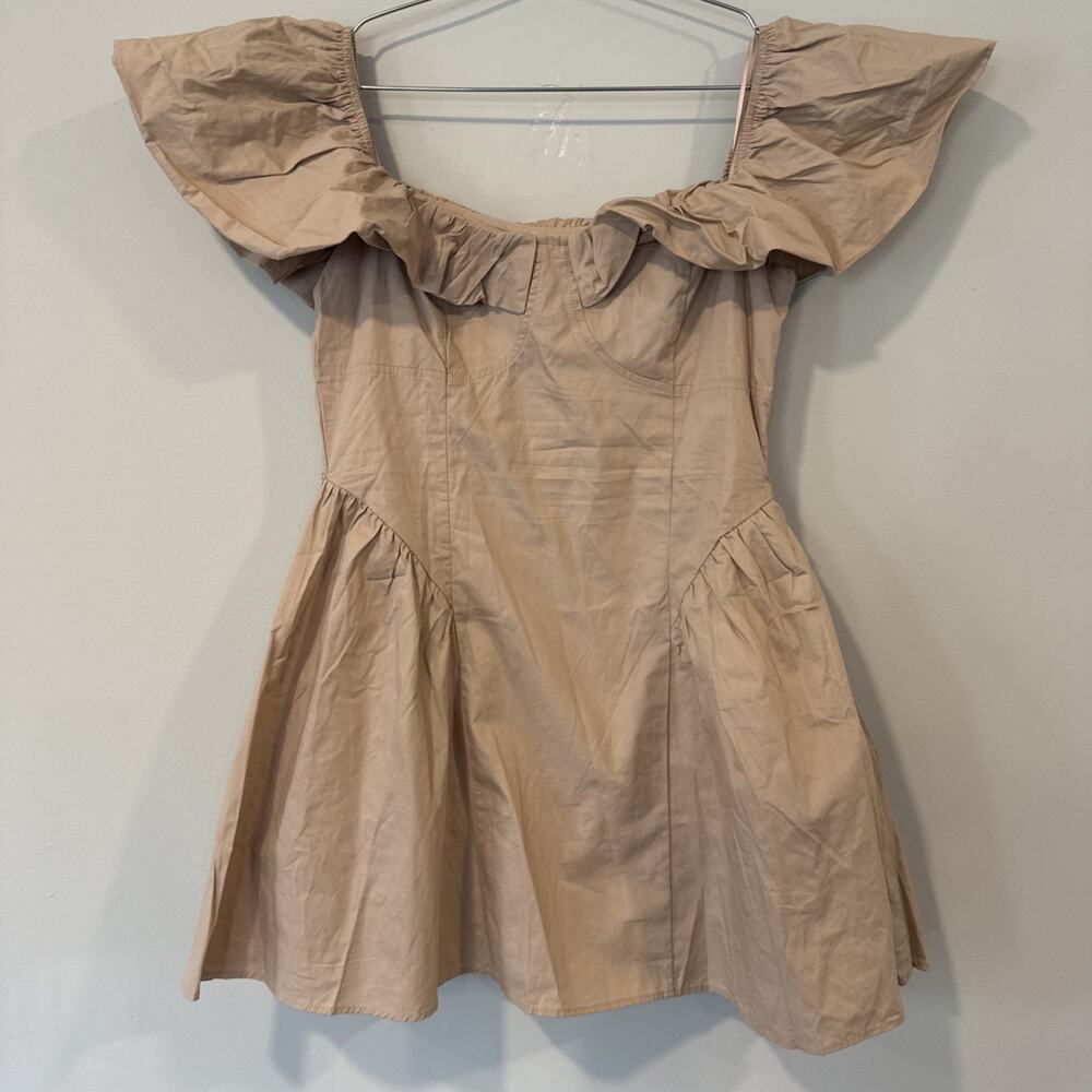 NWT Lelis Revolve Puff Neck Off Shoulder Mini Dress Size Medium 2803 - Picture 2 of 9
